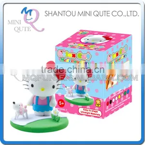 Mini Qute Bonnie Kawaii Walk the Dog Hello Kitty DIY Cartoon Model Building Block Plasticine Clay Educational Toy NO.BN9996-3 thumbnail-1