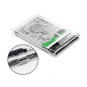2.5 Inch Transparent HDD SSD Case With USB 3.0 Type C External Laptop SATA Hard Drive Disk Enclosure thumbnail-1