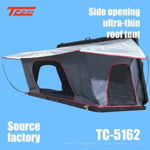 Car Rooftop Tent Thin Hard Shell Side Opening Folding Roof Tent Suitable ForJeep SUV Truck Van,Camping Car Roof for 2-3 Person thumbnail-1
