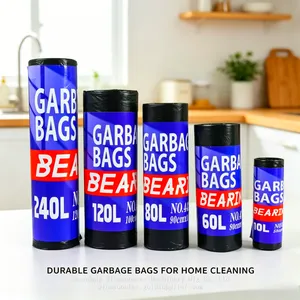 Drawstring Garbage Bags Self-Sealing Trash Bags for Easy Carry & Disposal thumbnail-1