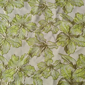 BJ031 Woven Metallic Yarn Floral Brocade Jacquard Fabric For Haute Couture thumbnail-3