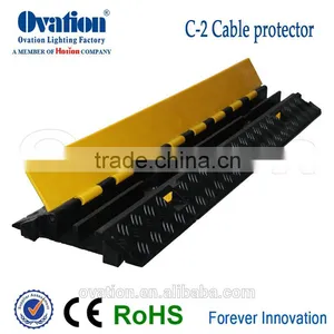 Outdoor Use 2 Channel Rubber Stage Cable Protector And Cable Ramp 2 Channel Rubber Cable Protector thumbnail-1