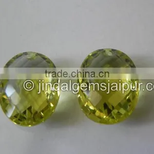 Lemon Quartz Briolette Oval 14x18 mm Loose Gemstone Drilled Front To Back thumbnail-1
