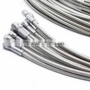 1/4" Stainless Braided PTFE Hose 304 JIC thumbnail-1