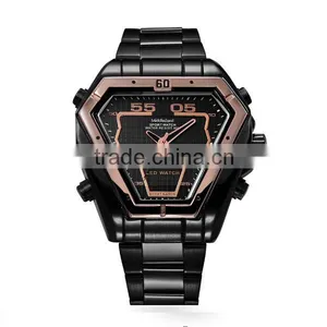2015 Japan Movement Double ca Lendar All Stainless Steel Watches Waterproof thumbnail-5