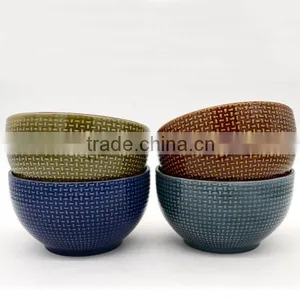 Ceramic Slanted Bowl With Sweater Weaving Manufacturer thumbnail-1