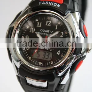 LP3775 Fashion PU Plastic Sport Analog Quartz LCD Promotional Gift Talking Watch thumbnail-1