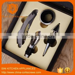 Corkscrew Wine Stopper Wine Pourer Wine Ring Wine Sets in Wooden Box Wine Accessories thumbnail-2