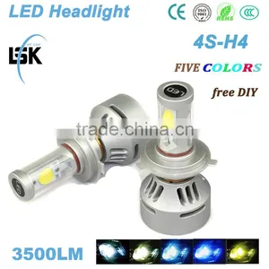 Hi/lo Beam 4S LED HEADLIGHT 38w 12V 24V Led H4 Headlamps 7000LM for ALL CARS thumbnail-1
