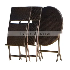 Easy Three-piece Balcony Foldable Cast Aluminum Outdoor Furniture Metal Miami Rattan Furniture thumbnail-2