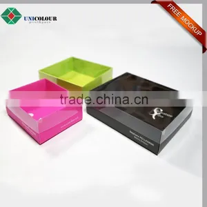 Custom Luxury Silver Logo Cardboard Paper Chocolate Box With Clear Lid thumbnail-4