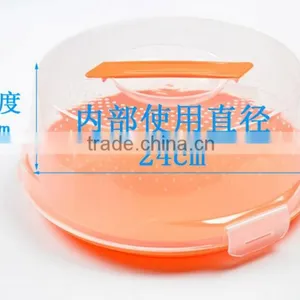 AN182 ANPHY Sealing PP Food Plastic Crystal Cover Round Cake Suitcase Carrying Box Snack Box Handle Max 10'' Cake Takeaway Pack thumbnail-3