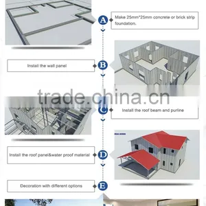 Two Floor Prefabricated House With Steel Structure, Villa House 2016 Hot Sale thumbnail-3