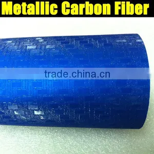 New Sales Great Quality Chrome Matte 3D Carbon Metallic Film 1.52*20m Blue Color thumbnail-1