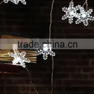 Xmas 10LED Snowflake Light Chain thumbnail-1