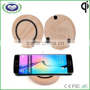 Natural Real Maple Wood Wireless Phone Charger Pad QI Charger for Smart Phone thumbnail-1