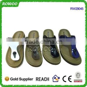 Hot Sale PU Flip Flops Style Cork Wood Slipper thumbnail-2