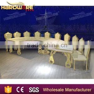 Dubai New Design Crescent Table LED Stainless Steel Wedding Table thumbnail-3