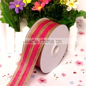 Plain Rustic Burlap Ribbon Trim,cheap Wired Burlap Ribbon for Party Decoration thumbnail-6