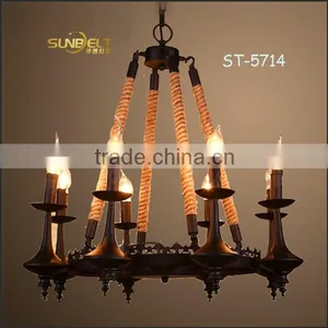ST-5714S Sunbelt Six Hemp Rope Chandelier ,Europe Castle Chandelier,Candlestick Chandelier thumbnail-1