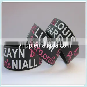 Debossed and Ink-filled Colour Silicone Wristband Promotional Bracelet thumbnail-1