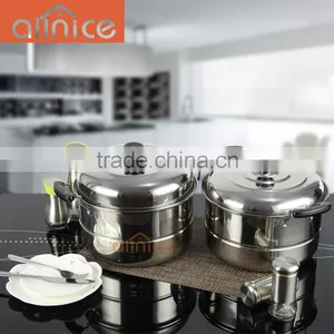Allnice- New Large Stainless Steel One/double Layer Cooking Steamer Pot for Sale thumbnail-3