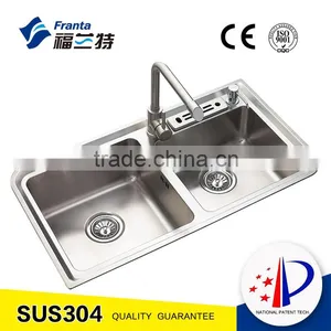 Model 29400 Commercial Stainless Steel Double Bowl Functional One Piece Sink thumbnail-1