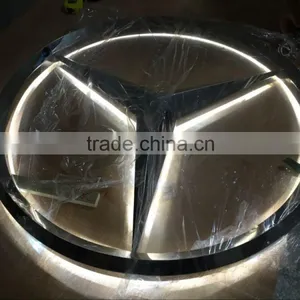 3D Polished Stainless Steel Mercedes-Benz Sign thumbnail-1