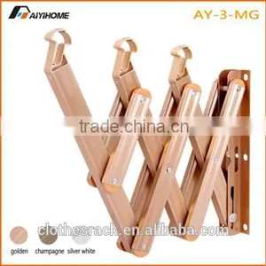 Folding Accordion Clothes Rack, Used at Wall-mount, With Aluminum Tube and ABS Plastic thumbnail-2