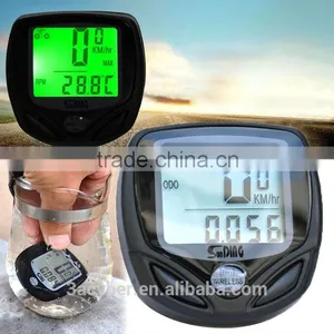 Waterproof Wireless LCD Digital Bicycle Computer Bike Cycle Speedometer Odometer Green LED Backlight thumbnail-1