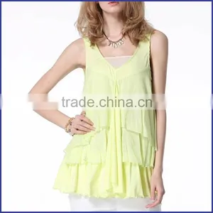 Plus Size Sleeveless Women Summer Chiffon Dress With Low Prices Made in China thumbnail-1