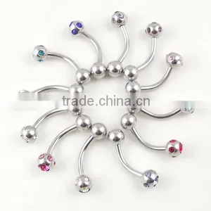 Crystal Body Jewelry Diamond Body Jewelry Diamond Eyebrow Ring thumbnail-1