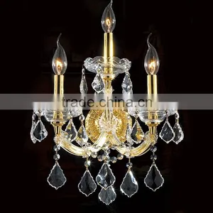 Antique Gold Cristal Chandelier Candle Wall Lamp for Wedding Hall Decoration thumbnail-1