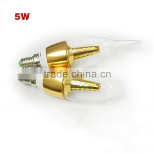 High Brightness Aluminum Alloy 5W LED Bulb Light 220V E14 LED Candle Light thumbnail-3