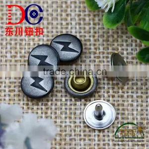 9MM Lightning Logo Metal Jeans Rivet for Leather Jacket Men thumbnail-1