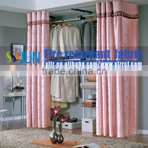 Low Flammable Permanent Flame Retardant Sunscreen Window Curtain Fireproof Blackout Curtains thumbnail-1