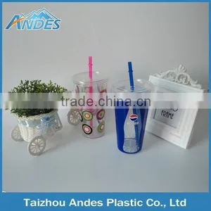 Colorful 24OZ Single Wall Plastic Straw Cup thumbnail-1