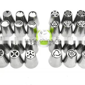 Stainless Steel Russian Piping Tips and Tri Color Coupler Home Baking DIY Cake Pastry Decoration Tool thumbnail-1