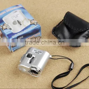 60X Mini Microscope With Money/Currency Detecting Illuminated Lamps/ Led Pocket Magnifier thumbnail-1