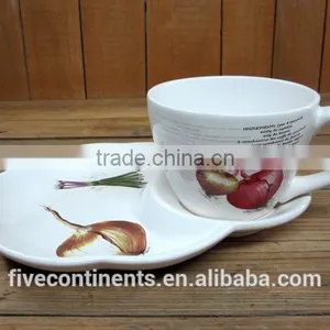 Wholesale Ceramic Tea Cups and Saucers Porcelain Plates Big Tea Saucers Set thumbnail-1