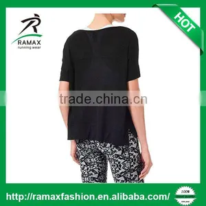 Ramax Custom Women Sport Oversized Short Sleeve T Shirt For Yoga Top thumbnail-3