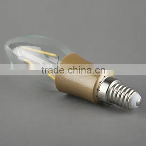 2015 New Style Antique LED Filament C35 With Plastic Gold Palted 2W E12 110V Dimmable thumbnail-4