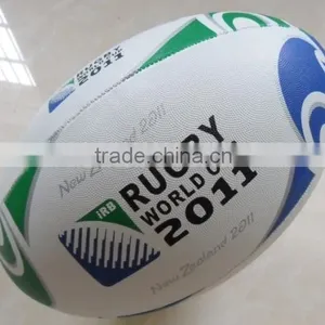 Official Size and Weight Rubber Leather Rugby Ball thumbnail-1