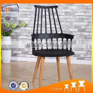 New Design Dining Room Plastic Chair With Wood Legs thumbnail-5