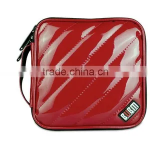 Hot Sale BUBM PU Leather Red Zipper Hand Bag CD Box,CD DVD Case thumbnail-2