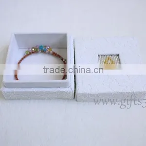 New Arrival White Jewelry Box Bracelet Box Necklace Box With Beaded Name Plate of A thumbnail-2