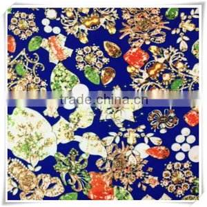 Polyester Flower Print Fabric Scuba Print for Garment thumbnail-1