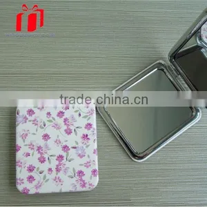Round Promotion Compact Pu Leather Mirror Pu Pocket Mirror thumbnail-1