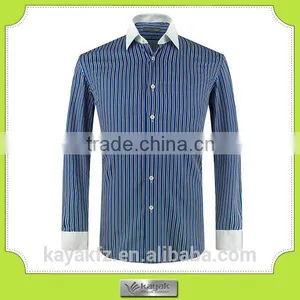 Custom Red Stripe Men's Cotton Long Sleeve Casual Shirt thumbnail-5