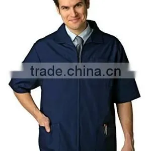 Custom Men's Medicail Zippered Short Sleeve Jacket (Available in 7 Solid Colors) thumbnail-2